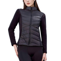 Veste matelassée légère imperméable pour femme, col montant, 100 % polyester, pour l'automne/hiver, idéale pour les trajets quotidiens