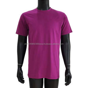Camisetas de verano de color morado para hombre, ropa informal, manga corta, poliéster y algodón, precio económico, cuello redondo. - Product Image 1