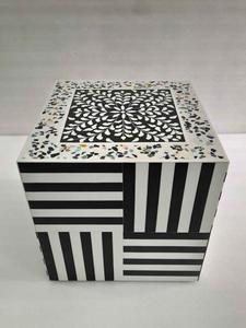 Mesa con Incrustaciones de Hueso de ILAHI, Diseño Moderno con Detalles de Ágata, Almacenamiento Portátil, Muebles para el Hogar - Product Image 2