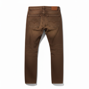 Jeans de mezclilla transpirables de corte recto de cintura media con botones, estilo oversize, lavado Monkey, color marrón, apilados, de moda urbana 2026 - Product Image 3