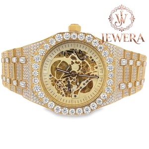 Reloj de Diamantes de Acero Inoxidable Resistente al Agua Mossinate de Alta Demanda con Esfera Moderna, Ideal para la Oficina y Salidas Nocturnas - Product Image 1