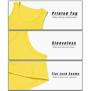Débardeur Jaune Sans Manches Col Rond Couleur Unie Sportif Anti-UV en Polyester/Coton Tricoté Séchage Rapide Respirant pour Homme – Idéal Entraînement - Product Image 5