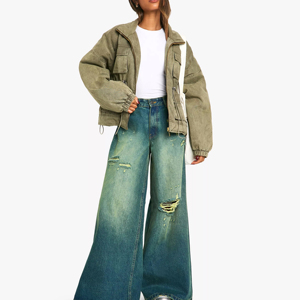 New Comfortable Baggy Women's Denim <b>Jeans</b> Outdoor Denim Pants <b>Jeans</b> <b>Jean</b> for Woman Distressed Ripped Stacked Denim Pants - Product Image 1