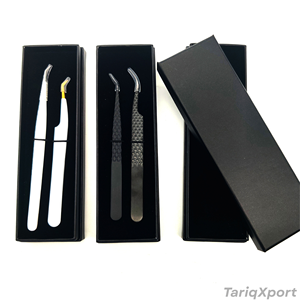 Pinces à épiler pour extensions de cils en acier inoxydable de haute qualité, antistatiques, durables, 90 degrés, 12 cm/14 cm, pinces de précision fines - Product Image 2