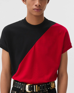 T-shirt Oversize Premium 2026 Color Block 100% Coton Épais Col Rond Épaules Tombantes Streetwear Logo Personnalisé Homme Unisexe OEM - Product Image 4