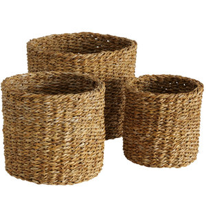 Cesta de mimbre de algas marinas naturales para decoración del hogar y almacenamiento de productos tejidos - Product Image 1