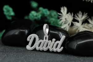 Collier avec pendentif personnalisé en argent sterling 925, aspect diamant, pendentif glacé, bijoux de luxe hip-hop personnalisés, vente en gros - Product Image 2
