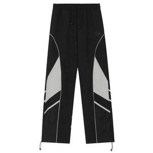 <b>Black</b> Men's Windbreaker <b>Trousers</b> Lightweight Quick Dry Track Pants Elastic Waist Drawstring <b>Cargo</b> Pants for Streetwear - Product Image 1