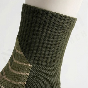 Crew <b>Socks</b> Olive Green Knitted Breathable Hiking Sports <b>Socks</b> for Adults Spring Season Standard Thickness - Product Image 4