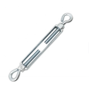 Malleable Zinc-Plated Imperial US Type Heavy Industry Turnbuckle Open Body Design Hook Hook Stud Type 3/16"-3/4" Rope - Product Image 1