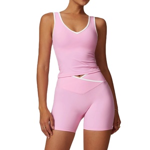 Conjunto de Yoga de 2 piezas, trajes de entrenamiento, ropa deportiva para Fitness, chándal de gimnasio, mallas de cintura alta, Sujetador deportivo, ropa atlética, ropa de mujer - Product Image 1