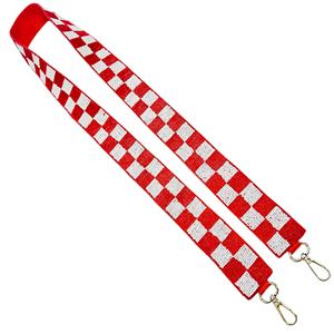 Correa de monedero con cuentas multicolor Tennessee Checkered College Texas Game Day Bolso transparente Correa de repuesto Algodón 49x1,75 - Product Image 4