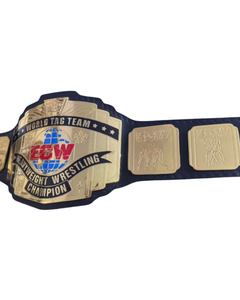 Ceinture de championnat du monde en équipe de la ECW, réplique de ceinture de lutte professionnelle, sangle en cuir plaqué or, objet de collection, cadeau - Product Image 6