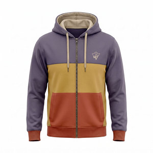 Wholesale Men Zipper <b>Hoodies</b> With Comfortable Full Zip Front Kangaroo Ribbed Cuffs Soft Fleece Fabric Custom Apparel - Product Image 1