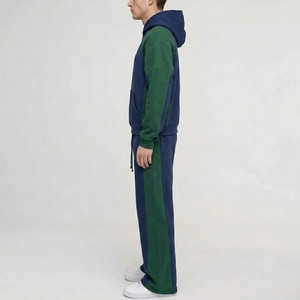 Conjunto de Sudadera con Capucha y Pantalones de Chándal Premium con Bloques de Color, Sudadera Oversize, Pantalones de Chándal de Pierna Ancha, Forro Polar Grueso, Estilo Urbano - Product Image 6