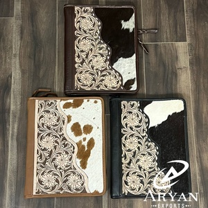 Premium Cowhide Leather Portfolio Binder Organizer with Zipper Closure Ring Binder <b>Writing</b> <b>Pad</b> & Business Organizer File Folder - Product Image 1