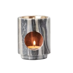 Quemador de Incienso de Mármol Natural, Portavelas con Inserto de Metal, Difusor de Piedra Hecho a Mano, Quemador de Velas para Decoración del Hogar y Meditación - Product Image 1
