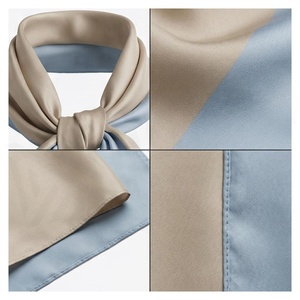 Women's Square <b>Silk</b> Scarf Solid Color Elegant Multi-Functional Fashion Accessory All Seasons - Product Image 4