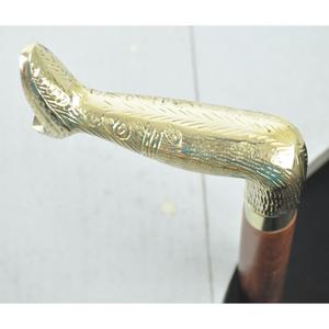 Canne de marche en bois artisanale de luxe avec poignée en laiton en forme de poisson, design exquis, cadeau touristique culturel, canne de marche pour homme, à vendre - Product Image 6