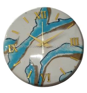 Horloge murale en résine époxy en bois pour la décoration intérieure Utilisation d'art artisanal élégant Décoration de la maison - Product Image 6
