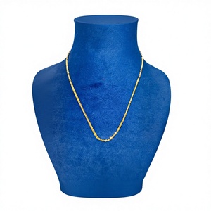 Cadena de Oro Sólido de 22K con Eslabones Cilíndricos, Joyería Corporal, Collar para Hombre y Mujer, Hecho a Mano en India, 20 Pulgadas - Product Image 1