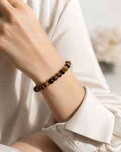Joyería de Moda Bohemia Unisex con Cuentas de Cuarzo, Diseño de Bola Redonda, Ojo de Tigre y Madera - Product Image 1