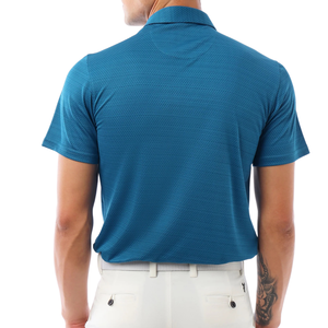 Chemise décontractée pour homme, coupe droite, en coton 100% tricoté, respirante, à manches courtes boutonnées, 180g, teinte en fil, idéale pour le golf, personnalisable, vente en gros ODM - Product Image 3