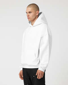 Private Label Premium White Hoodies Men Heavy Cotton Oversized Sweatshirt Custom Logo Streetwear Hoodie Supplier - Product Image 3