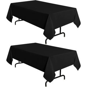 2 Pack 60 X 102 Inch <b>Rectangle</b> <b>Tablecloth</b> Black 6 Feet Table Cloth - Product Image 1