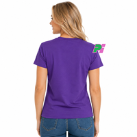 Kaos Wanita Bordir Logo Custom Bernapas Nyaman Berkualitas Tinggi Kerah Bulat Lengan Pendek Rajut 100% Katun untuk Musim Panas