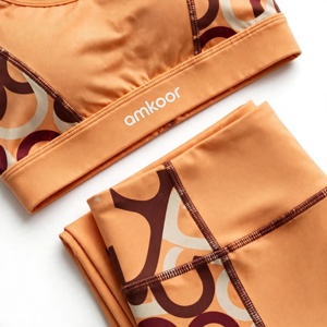Conjunto de Yoga para Mujer Amkoor de 2 Piezas: Sujetador Deportivo Racerback y Leggings de Cintura Alta con Control de Abdomen y Absorción de Sudor - Product Image 6