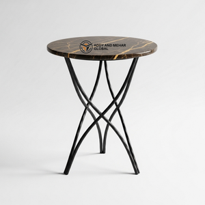 Wholesale Custom Marble Top <b>Stool</b> Minimalist Iron Frame Accent Table Durable <b>Small</b> Coffee Table for Luxury Interiors - Product Image 1