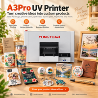 Machine d'impression UV à plat pour l'impression sur métal, cuir, PVC, TPU, bois, de qualité industrielle avec écran tactile A3Pro