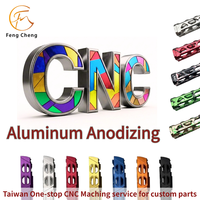 Taiwan SQB maatwerk CNC freesbewerking voor aluminium TM speelgoedonderdelen, van rood naar goud & zwart