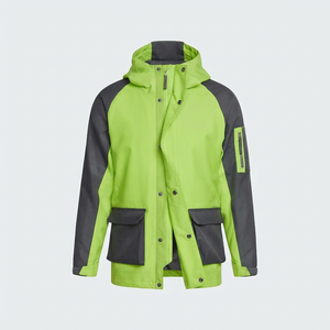 Chaqueta Cortavientos Unisex de Colores Sólidos con Capucha y Cuello Alto, Ecológica, Impermeable, de Poliéster/Algodón, a Precio Razonable - Product Image 3