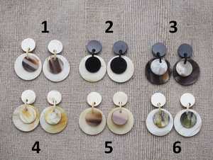 Boucles d'oreilles en corne de buffle naturel, boucles d'oreilles pendantes en corne, boucles d'oreilles en corne véritable Boho - Product Image 4