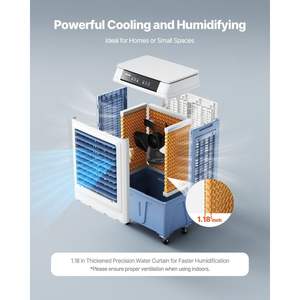 <b>3100</b> CFM Portable Air Cooler Model D0100XFETJ7 9-Gallon Water Tank 12H Timer 4 Ice Boxes Remote Control Quiet Operation 3 Wind - Product Image 3