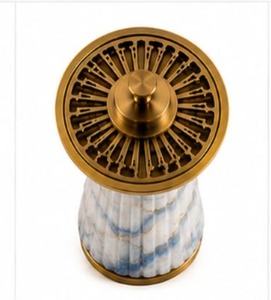 Quemador de incienso de mármol con tapa dorada, difusor de aromaterapia, soporte decorativo para uso doméstico, calidad premium, hecho a mano, ecológico, blanco. - Product Image 1