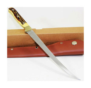 Cuchillo de Filetear Burraq Personalizado Hecho a Mano con Hoja de Acero Inoxidable 304 de 9 Pulgadas y 3.0 mm de Grosor, Funda de Cuero, Apto para Lavavajillas - Product Image 5