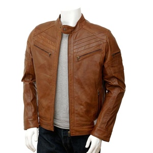 Chaqueta Bomber de Piel de Oveja de Alta Calidad para Hombre, con Ribete de Piel, Ecológica, Talla Grande, Fabricada en Pakistán, Cuello Alto, Impermeable, con Cierre - Product Image 1
