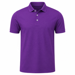 Custom Logo Men’s <b>Polo</b> <b>Shirt</b> <b>Purple</b> Cotton Polyester Short Sleeve Plain <b>Polo</b> T <b>Shirt</b> OEM ODM Casual Golf <b>Polo</b> <b>Shirts</b> for Men - Product Image 1