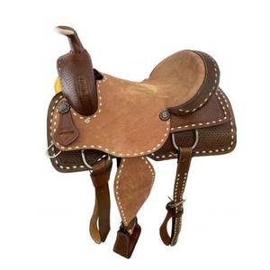 Silla de montar de cuero de primera calidad, hecha a mano, con detalles grabados y diseños personalizados, para accesorios de equitación y carreras de caballos. - Product Image 2