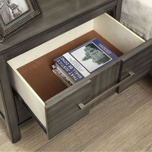 Comodino in Stile Transizionale con Cassetto a Coda di Rondine, 1 Pezzo, Colore Grigio, per Camera da Letto - Product Image 4