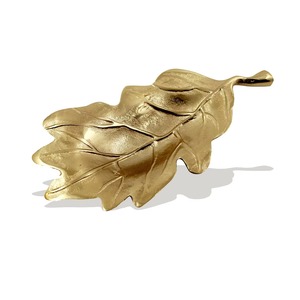 Most Demanded Gold Plated Leaf Decorative <b>Tray</b> Irregular Shape Contemporary Plant Design Single Piece Metal Craft - Product Image 4