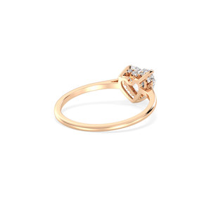 Bague halo caché en or massif 14 carats avec diamant de laboratoire HPHT CVD, design original REYES, pour femme, cadeau de mariage luxueux, bijoux fins - Product Image 6