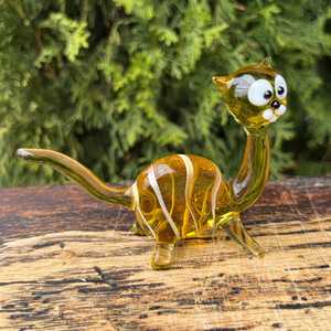 Figurine de chat en verre soufflé, statue d'animal avec rayures blanches, décoration de bureau, sculpture de table - Product Image 4
