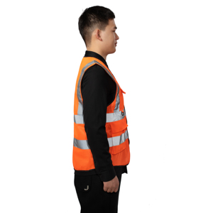 เสื้อกั๊กนิรภัยสะท้อนแสง ANSI Class 2 แบบปรับแต่งได้ ผลิตจากโรงงานเสื้อผ้าทำงานแขนยาวผ้าฝ้าย คุณภาพสูง - Product Image 3