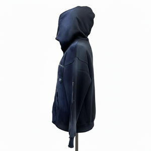 Sweat à capuche zippé classique décontracté personnalisé en gros pour hommes, 400 g/m², 100 % coton molletonné, confortable et respirant - Product Image 6