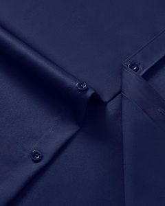 Camisa de Vestir de Manga Corta Azul Marino para Hombre, Cuello Clásico, Popelina Antiarrugas, Ropa Formal de Verano - Product Image 2