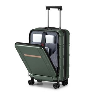 20 Inch Carry-On Luggage ABS+<b>PC</b> Double Spinner <b>Wheels</b> with TSA Lock Airline Approved Front Compartment 22 X 14 X 9 Dimensions - Product Image 4